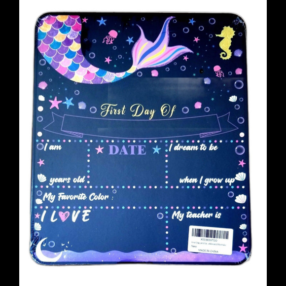 MERMAID First/ Last Day School Board 10" x 12" Double Sided Board NEW - Picture 2 of 2